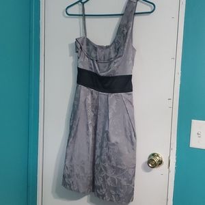 One shoulder gray dress